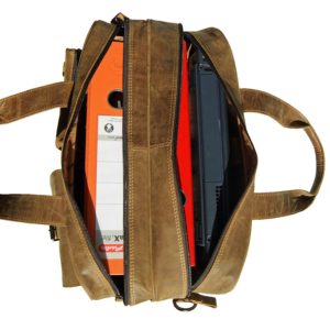 Lehrertasche Leder natur viel Platz