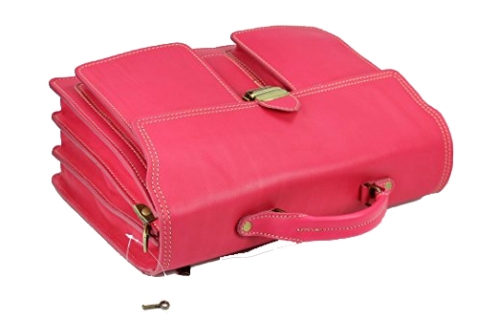 Lehrertasche pink Leder